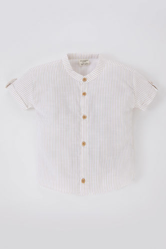 Рубашка с коротким рукавом в полоску с коротким рукавом для малышей мальчиков