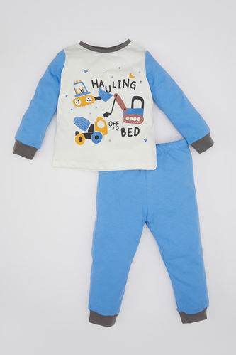 Erkek Bebek Araç Baskılı Uzun Kollu Penye Pijama Takımı