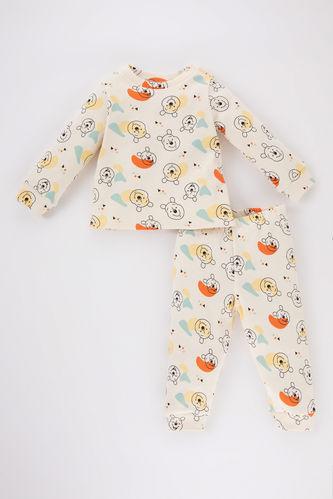 Erkek Bebek Disney Winnie The Pooh Uzun Kollu Fitilli Kaşkorse Pijama Takımı