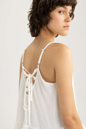 Regular Fit Strappy Sleeveless Blouse