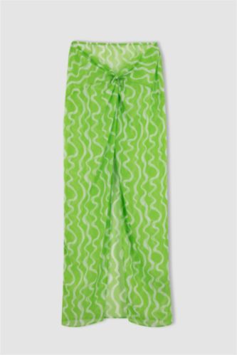 Regular Fit Printed Chiffon Beachwear