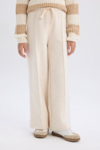 Kız Çocuk Wide Leg Geniş Bol Paça Beli Lastikli Eşofman Altı