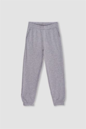 WOMAN Grey Melange Jogger Normal Waist Pants