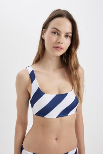 -Fall in Love Regular Fit Çizgili Bikini Üstü