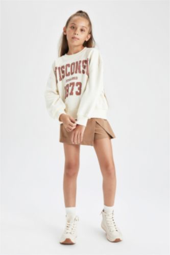 FILLES Écru Ensemble Coupe Oversize Pour Fille - 2 Pièces