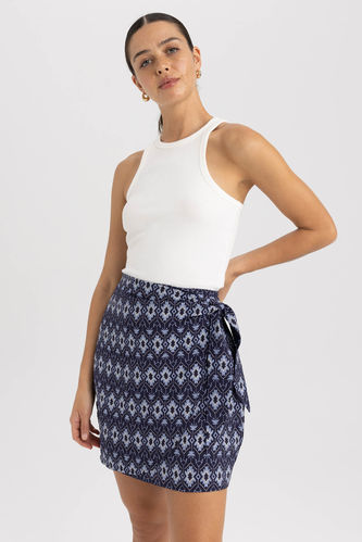 A-Line Ethnic Patterned Normal Waist Aerobin Mini Skirt