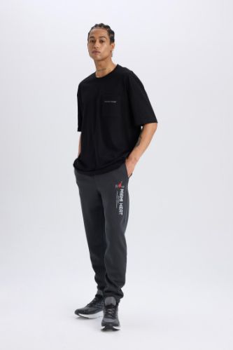 DeFactoFit NBA Miami Heat Kalın Jogger Eşofman Altı Standart Fit Beli Bağcıklı Cepli 