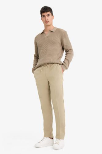 Elasticated Waist Straight Leg Stretchy Summer Fabric Joggers