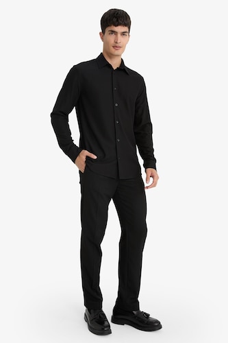 Erkek Siyah Beli Bağcıklı Lastikli Jogger Fit Pantolon
