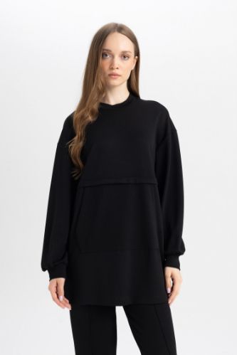 Black tunic sweatshirt sale