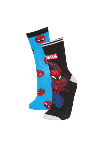 Boy Marvel Spiderman 2 Piece Cotton Long Socks
