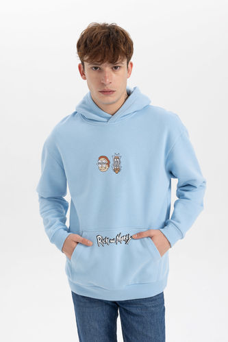 Boxy Fit Rick and Morty Licensed Long Sleeve Sweatshirt