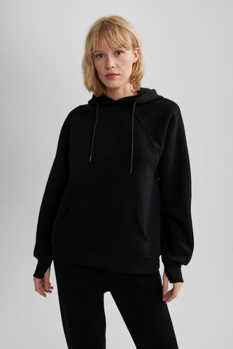 Black WOMAN Oversize Fit Long Sleeve Sweatshirt 2900700