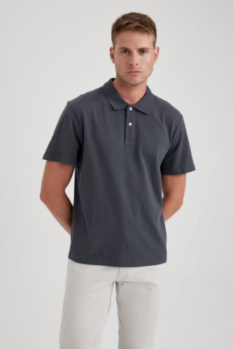 Regular Fit Kısa Kollu Pamuklu Polo Tişört