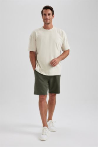 Man Khaki Melange Regular Fit