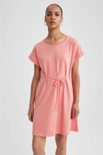 A Cut Crew Neck Dress