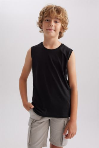 Young Boys - Teen Boys Black Boy Regular Fit Tank Top