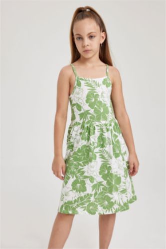 Girl Patterned Cotton Dress