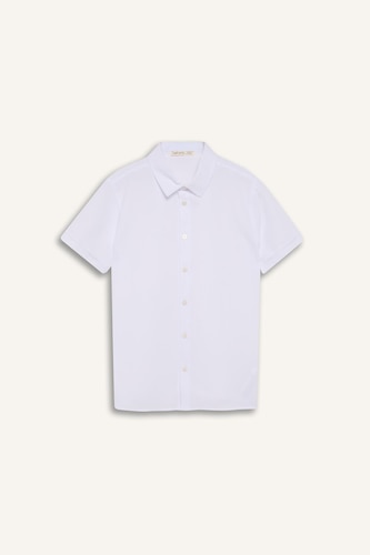 Boy Polo Neck Textured Short Sleeve Shirt