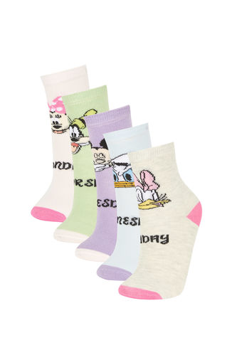 Chaussettes Pantoufles Mickey & Minnie Coton pour Fille - 5 Paires