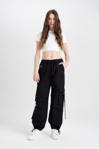 Брюки базовые Wide Leg со средней талией из габардина, Coool