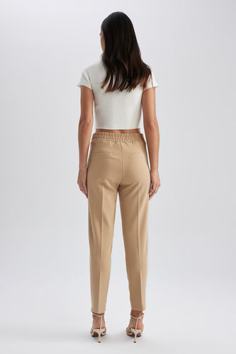 Janis carrot-fit poplin trousers for women, white | Dondup