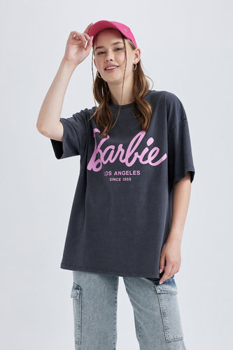 Coool Barbie Oversize Fit Sırt Baskılı Kısa Kollu %100 Pamuk Tişört