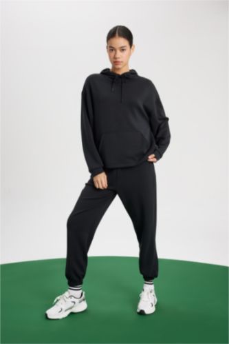 DeFactoFit Sporcu Jogger Eşofman Altı Standart Fit Modal Çift Cepli Basic Düz
