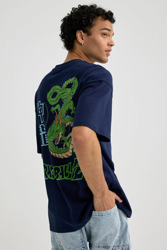 Comfort Fit Dragon Ball Crew Neck Printed T-Shirt