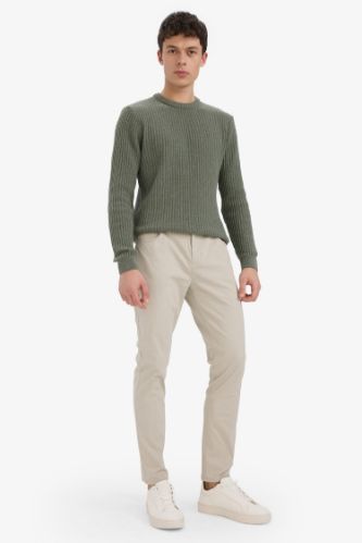 Slim Fit Dar Kesim Dar Paça Cepli Pantolon