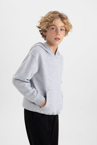 Boy Regular Fit Hooded Thick Sweatshirt Fabric Sweatshirt