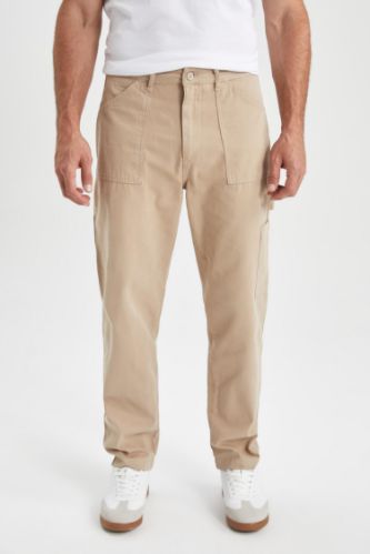 Pantolon Straight Fit Normal Kalıp Normal Bel Boru Paça Basic Düz Cepli