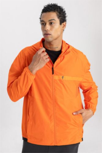 Su İtici Rüzgar Geçirmez Mont Slim Fit Dar Kesim Kapüşonlu File Astarlı Fermuarlı Cepli