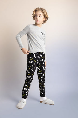 Erkek Çocuk Baskılı Uzun Kollu Penye Pijama Takımı