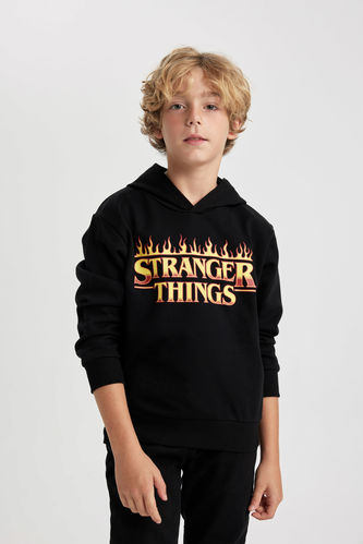 Erkek Çocuk Stranger Things Kapüşonlu Sweatshirt