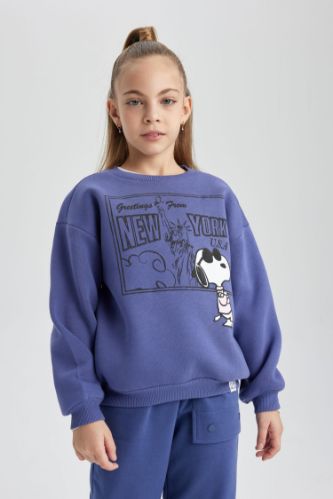 Violet FILLES Sweatshirt Coupe Reguliere Col Rond Imprime Snoopy Pour Fille 2993395 DeFacto