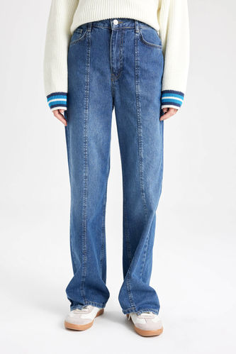 90's Wide Leg Yüksek Bel Geniş Paça Uzun Jean Pantolon