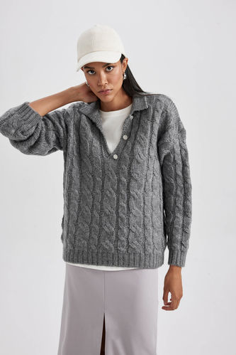 Pull-Over Coupe Relaxant Col Polo