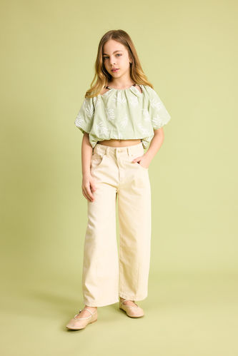 Girl Slouchy Jogger Leg Cotton Lined Trousers