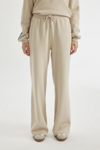 Coool Wide Leg Geniş Bol Paça Eşofman Altı Beli Lastikli Bağcıklı Cepli Basic Düz