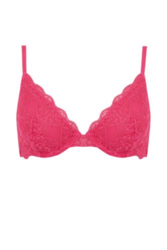 WOMAN Dark Pink Fall in Love With Lace Uncovered Bra