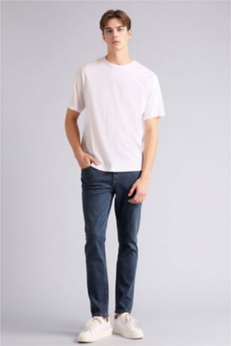 Erkek Mavi Gri Pedro Slim Fit Jean Pantolon