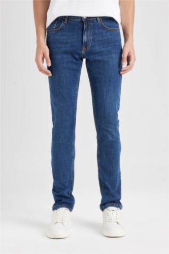 HOMME Bleu Foncé Pantalon Jean Pedro à Coupe slim