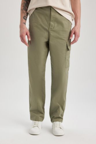 Gabardin Pantolon Baggy Fit Düz Paça Cepli