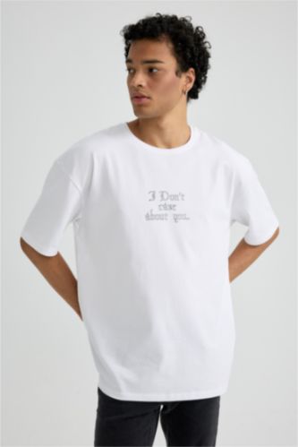 MAN White Oversize Fit Short Sleeve T-Shirt