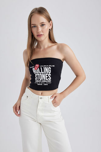 Әйелдерге Coool Rolling Stones Лицензиялық ұзын бұлшықет пішімі аспа баусыз үлкен Ішкөйлек