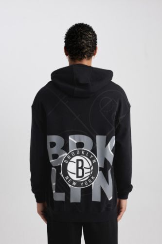 Black MAN DeFactoFit NBA Brooklyn Nets Comfort Fit Sweatshirt 3058623 |  DeFacto