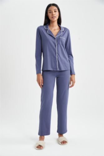 WOMAN Purple Regular Fit Knitted Bottoms
