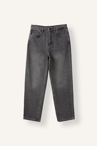 Men Grey Baggy Fit Wide Leg Jeans