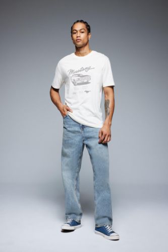 %100 Pamuk Baggy Fit Geniş Kalıp Normal Bel Geniş Paça Jean Yıkamalı Pantolon